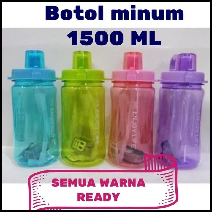 Jual Botol Minum Enjoy Life 1 5 Liter Straw Water Bottle 1500 Ml B19