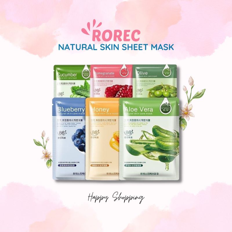 Jual Ms Rorec Hchana Natural Skin Care Mask Masker Sheet Rorec