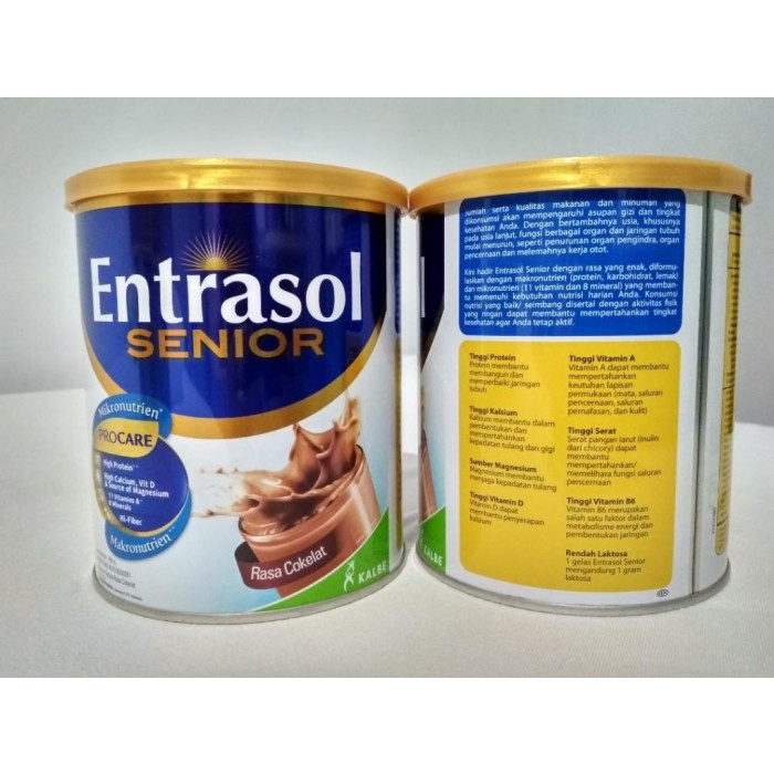 Jual Entrasol Senior Platinum Vanila Cokelat 800 Gram 400 Gram