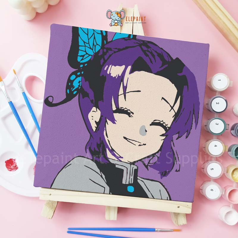 Jual Paint By Number 20x20cm Anime Nezuko DIY Painting Kit Demon Slayer