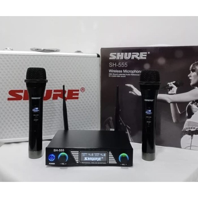 Jual MICROPHONE MIC WIRELESS SHURE SH 555 SH 555 UHF Free KOPER