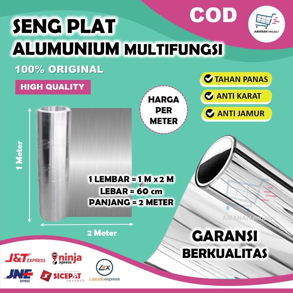 Jual Seng Plat Talang Air Atap Alumunium Aluminium Lembaran Tebal