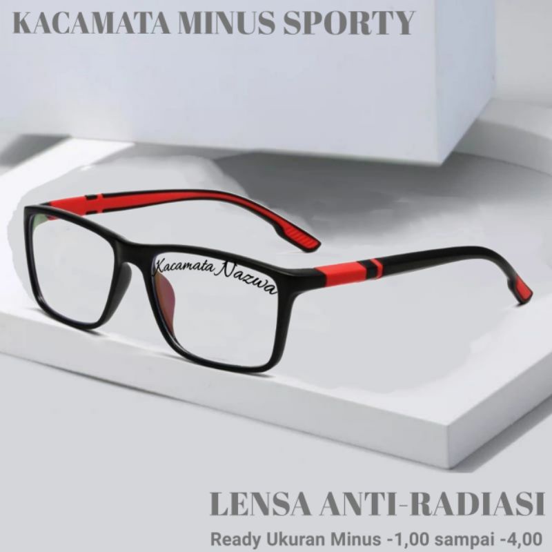 Jual Kacamata Minus Sporty Pria Wanita Frame Kacamata Pria Blueray