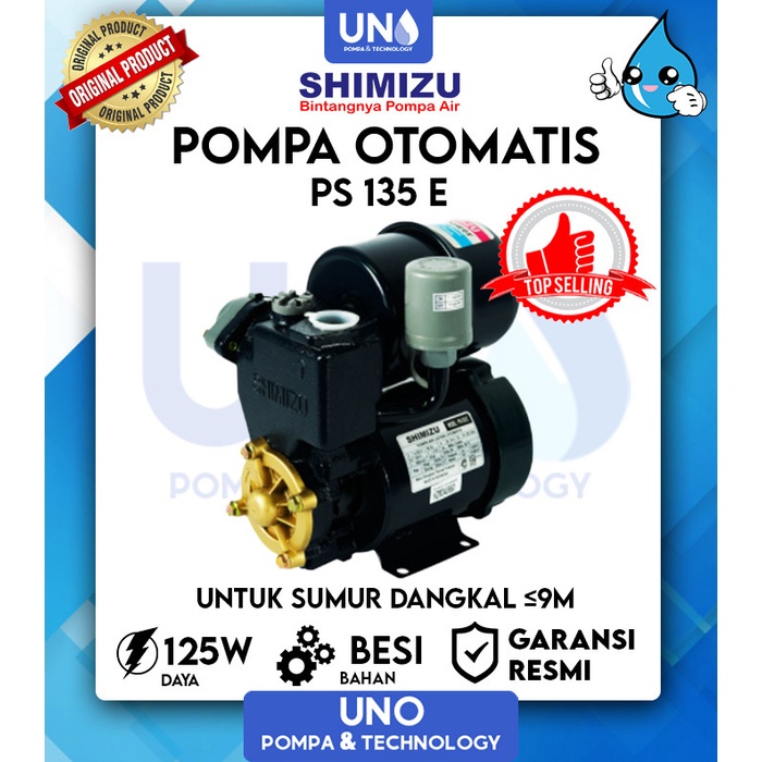 Jual Shimizu Pompa Air Sumur Dangkal Otomatis Automatic Pump PS 135 E