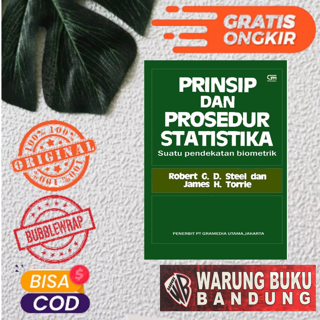 Jual Buku Prinsip Dan Prosedur Statistika Robert G D Steel Shopee