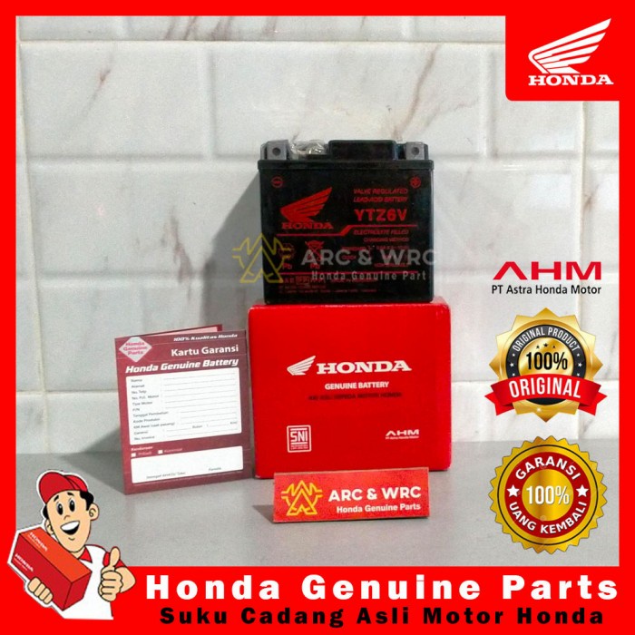 Jual Aki Accu AHM Honda YTZ6V GTZ6V Vario 125 150 CB 150R Beat FI PCX