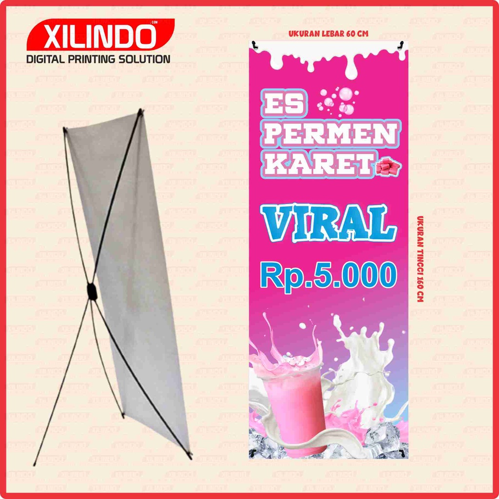 Jual PAKET STAND BANNER XBANNER ES PERMEN KARET VIRAL Shopee Indonesia