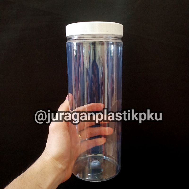 Jual Toples Jar Plastik Silinder 1500ml Botol Toples Tabung Kue