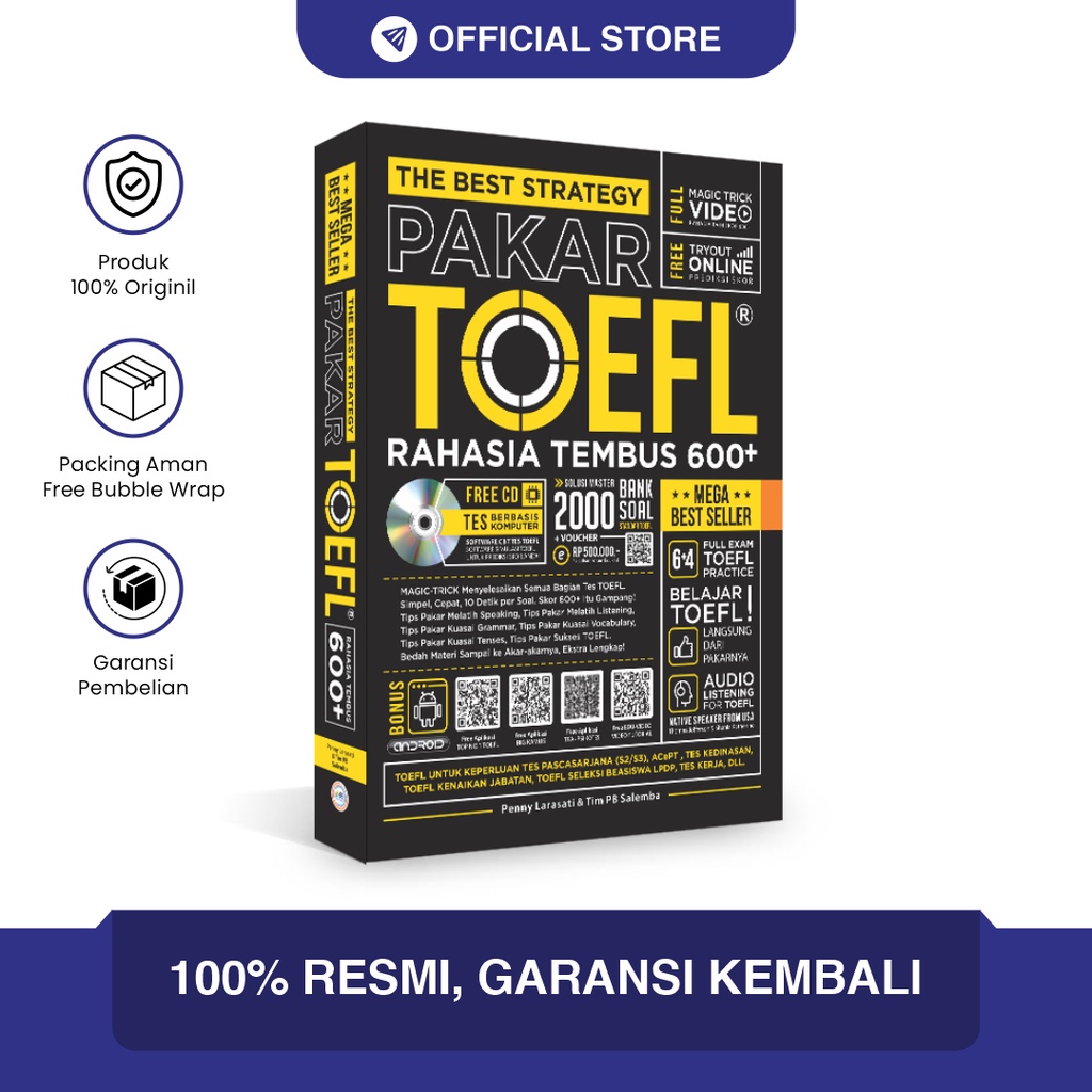 Jual Buku TOEFL The Best Strategy Pakar TOEFL Rahasia Tembus 600