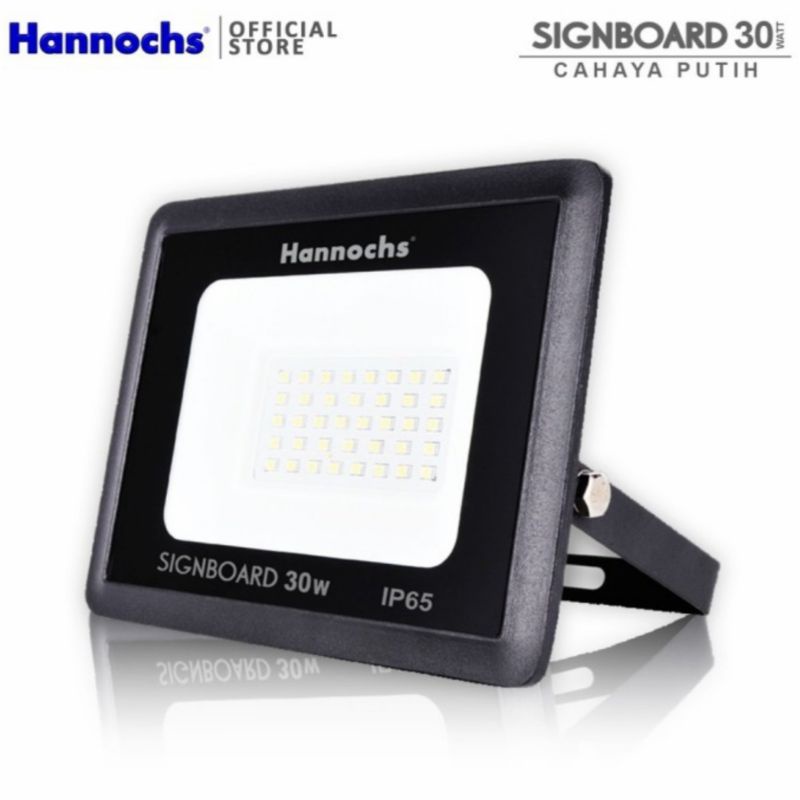 Jual HANNOCHS LED FLOOD LIGHT SIGNBOARD 30W PUTIH LAMPU SOROT OUTDOOR