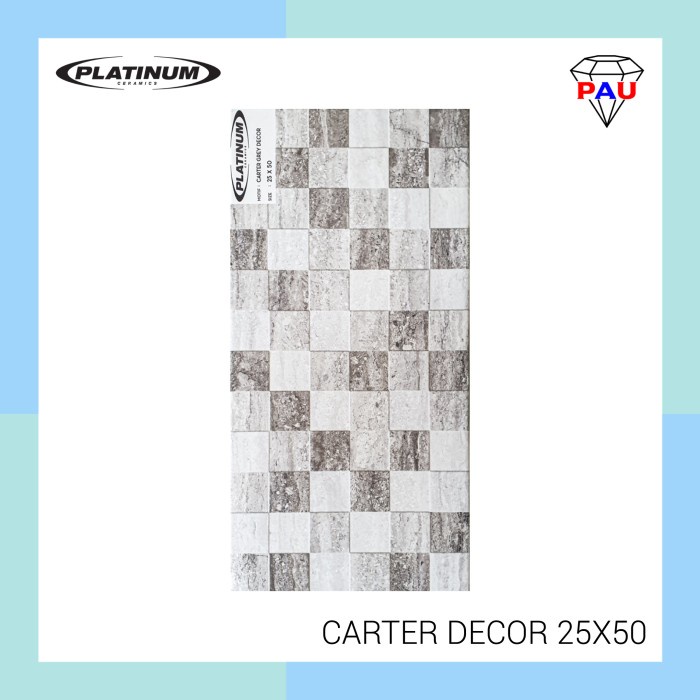 Jual Keramik Dinding PLATINUM 25x50 CARTER Grey Shopee Indonesia