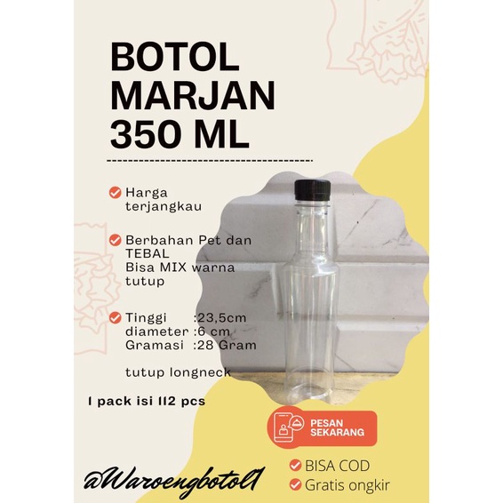 Jual Botol Marjan 350 Ml Botol Madu Botol Plastik Botol Minuman