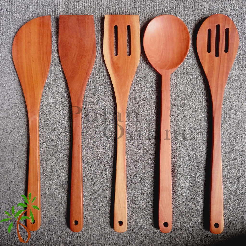 Jual Spatula Kayu Sawo Panjang Cm Spatula Kayu Set Isi Sutil