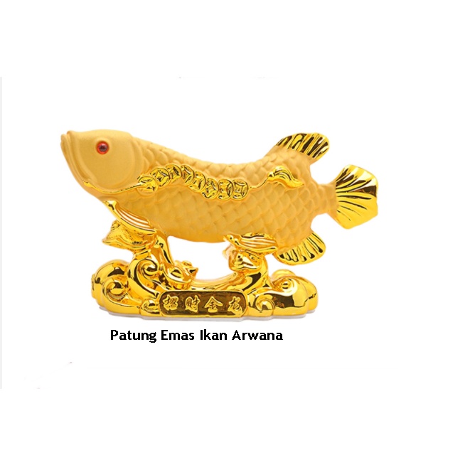 Jual Patung Emas Ikan Arwana Sirip Koin Emas Pembawa Keberuntungan