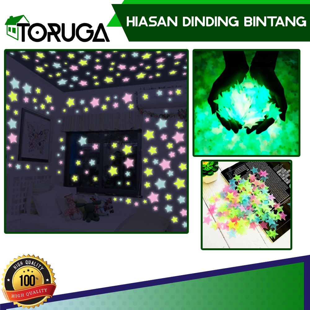 Jual Hiasan Dinding Star Wall Sticker Stiker Bintang Glow In Th Dark