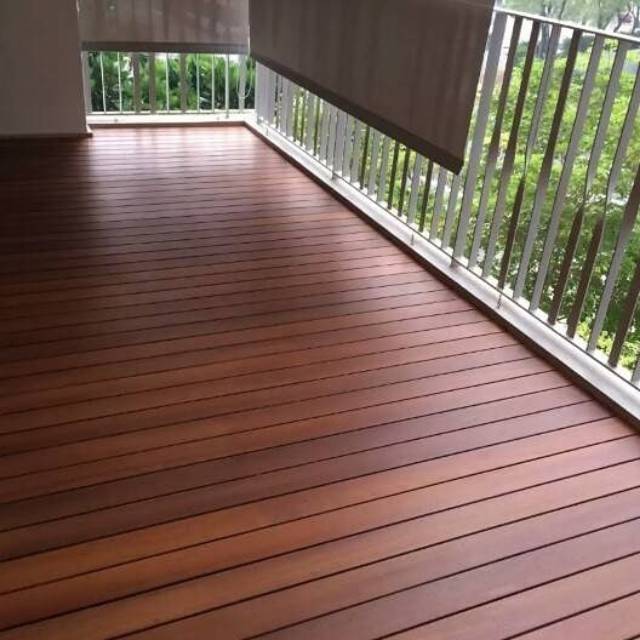 Jual Lantai Kayu Kolam Renang Teras Balkon Taman Decking Bengkirai Pool