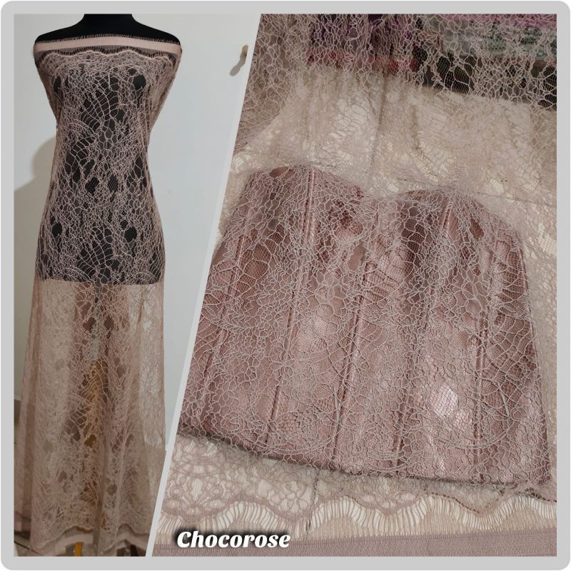 Jual Kain Brokat Chantily Lace Brukat Chantilly Santili Shopee Indonesia