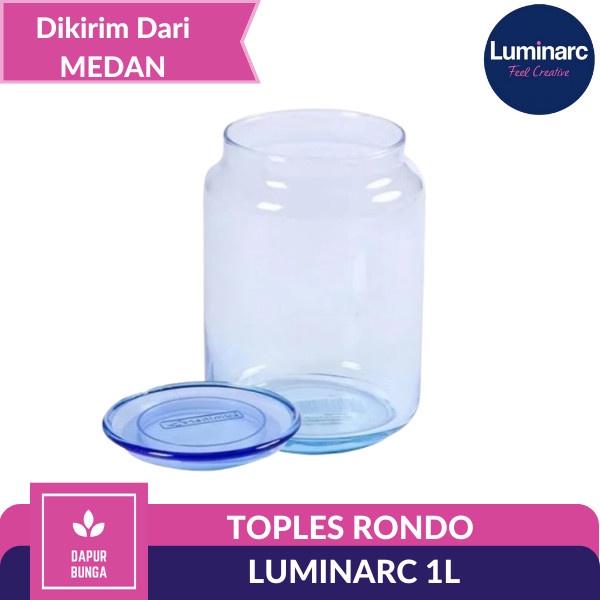 Jual Toples Kaca Luminarc Rondo Ice Blue Kedap Udara Ori Luminarc 1 L