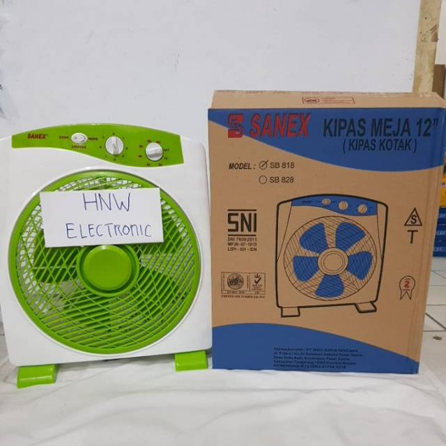 Jual Kipas Angin Duduk Box Fan Boxfan Kotak Sanex 12 Inch 818 Shopee