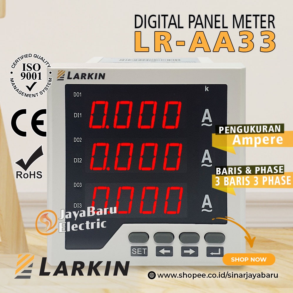 Jual Ampere Meter Ammeter Digital Larkin Phase Row Lr Aa Shopee