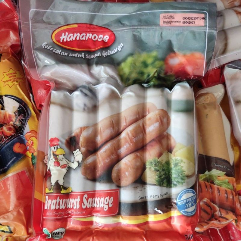 Jual Sosis Sapi Bratwurst Sausage 500gr Hanarose Shopee Indonesia