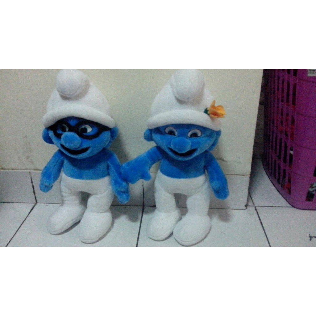 Jual Paket Isi 2 Boneka Smurfs Kacamata Pesolek Brainy Vanity Smurfs