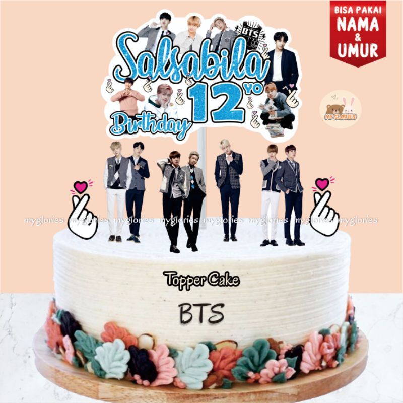 Jual Custom Nama Umur Hiasan Kue Karakter K Pop Topper Cake Ulang