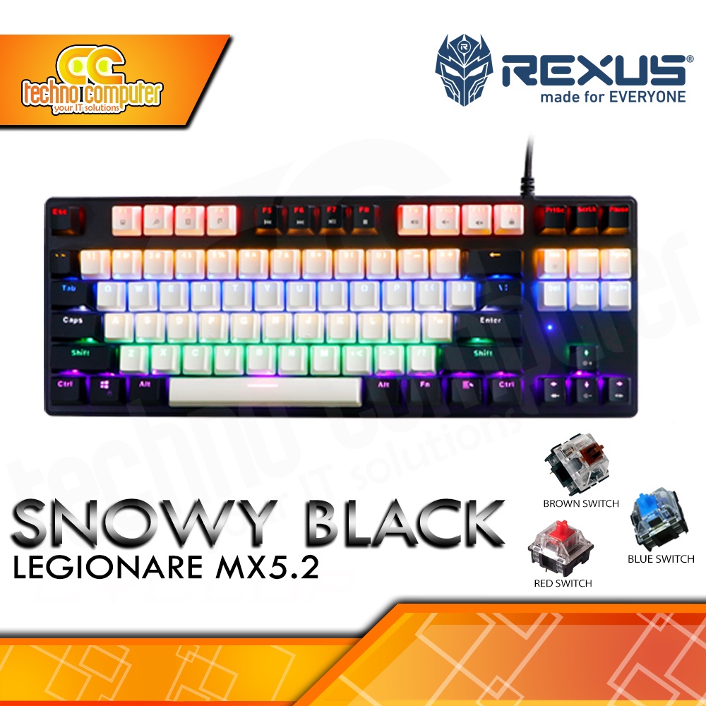 Jual REXUS LEGIONARE MX5 2 TKL White Black RGB Mechanical Gaming