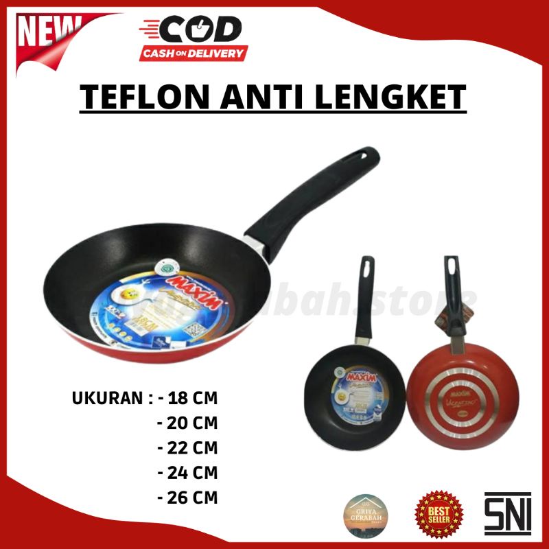 Jual Teflon Anti Lengket Maxim Frypan Valentino Panci Penggorengan