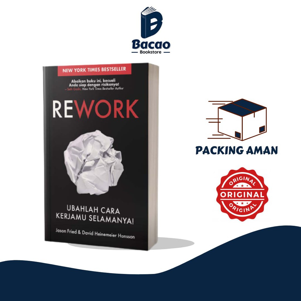 Jual Buku Rework By Jason Fried David Heinemeier Hansson Shopee