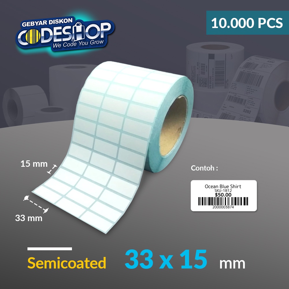 Jual Codeshop Label Semicoated X Mm Line Stiker Printer Barcode