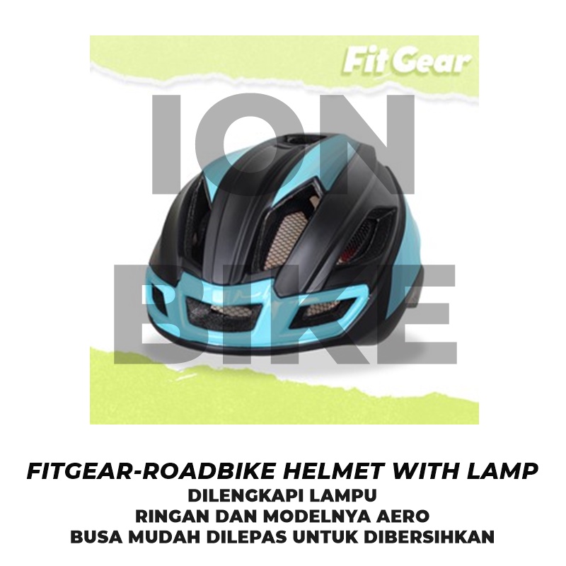 Jual Helm Roadbike Fitgear With Lamp Aero Terbaru Ringan Murah Sepeda