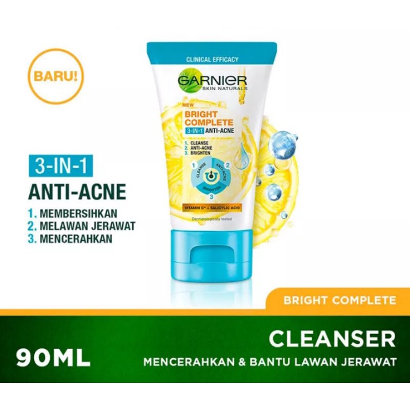 Jual Garnier Bright Complete In Anti Acne Facial Wash Ml