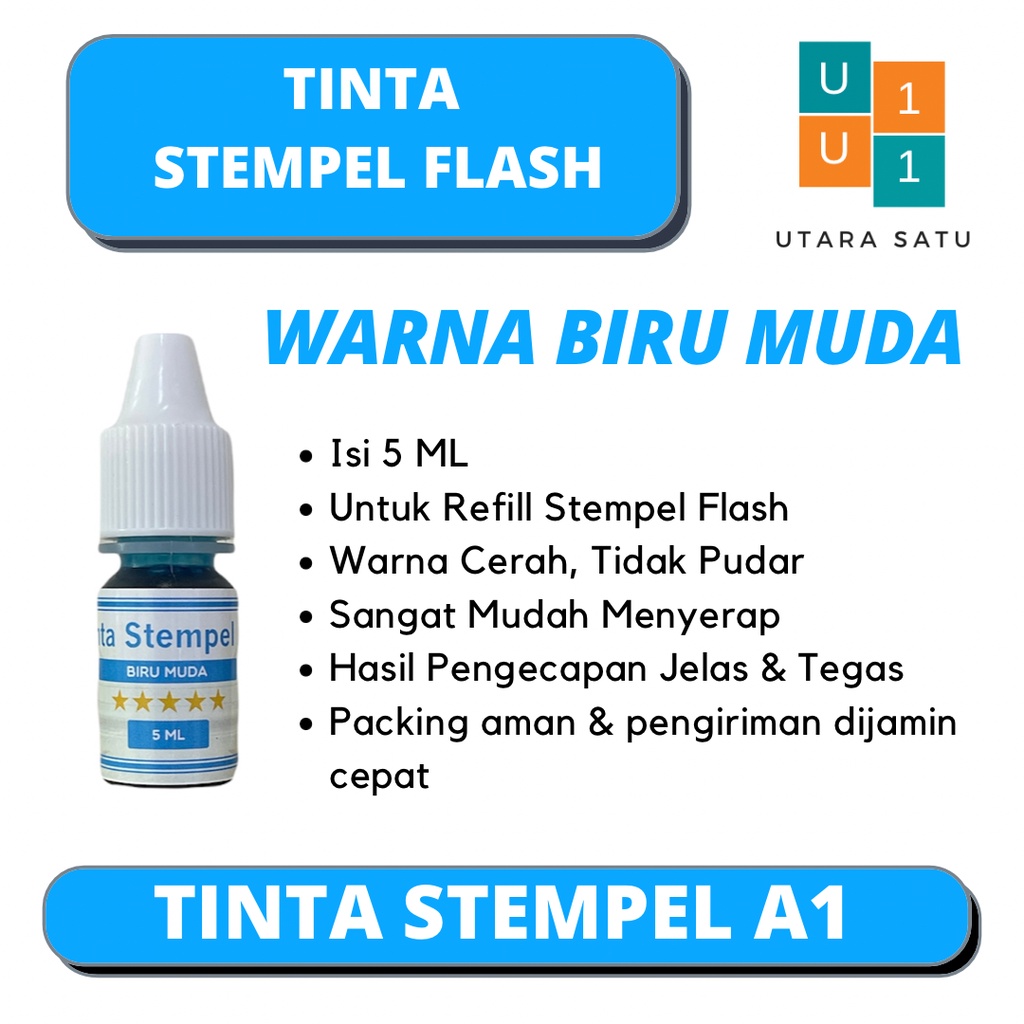 Jual Tinta Stempel Flash Warna Biru Muda 5 ML Shopee Indonesia