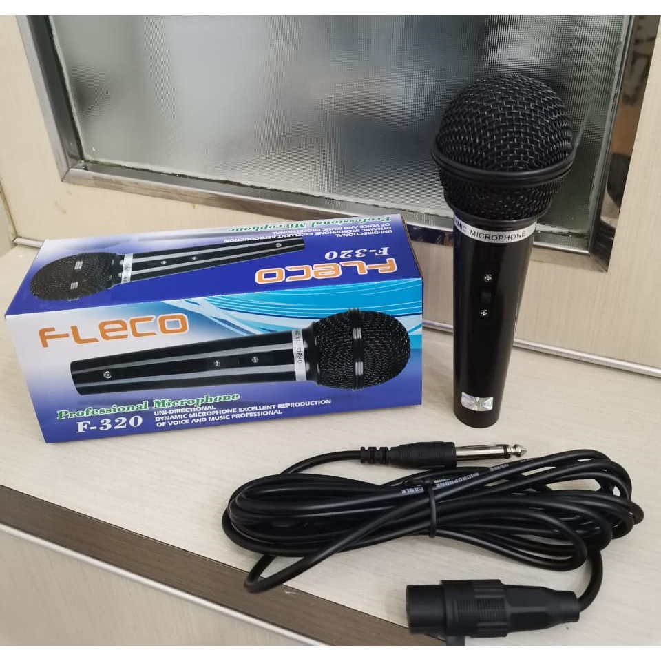 Jual MIC KARAOKE KABEL FLECO MICROPHONE Dynamic F320 F318 Kabel Suara