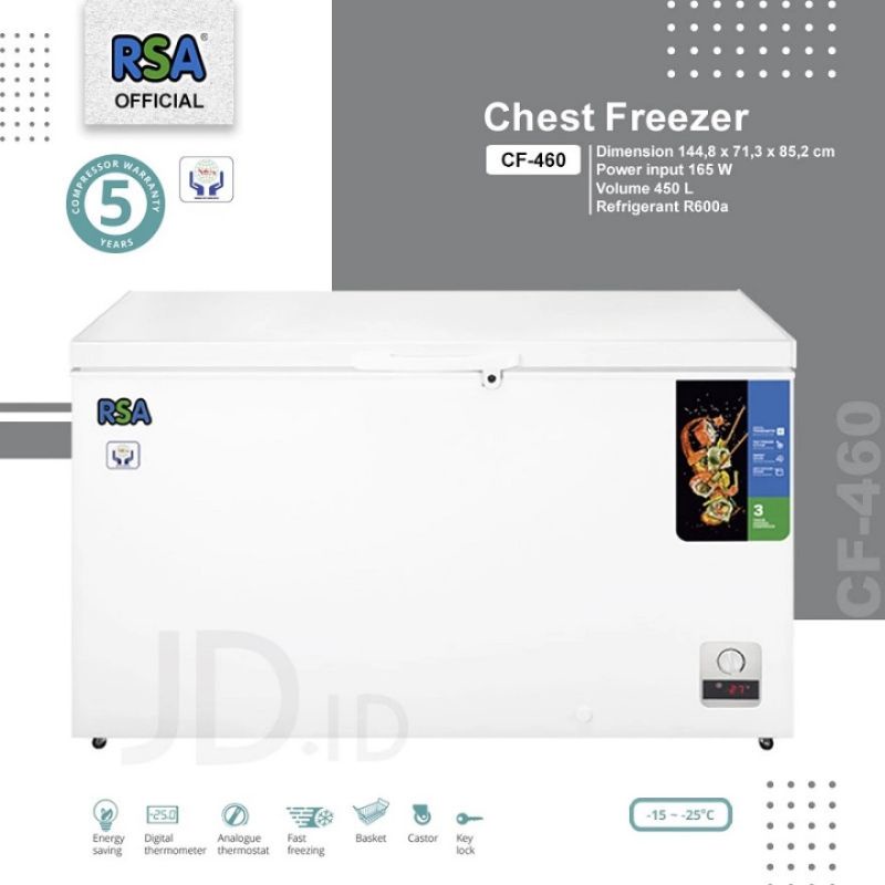 Jual CHEST FREEZER RSA CF 460 FREEZER BOX Shopee Indonesia