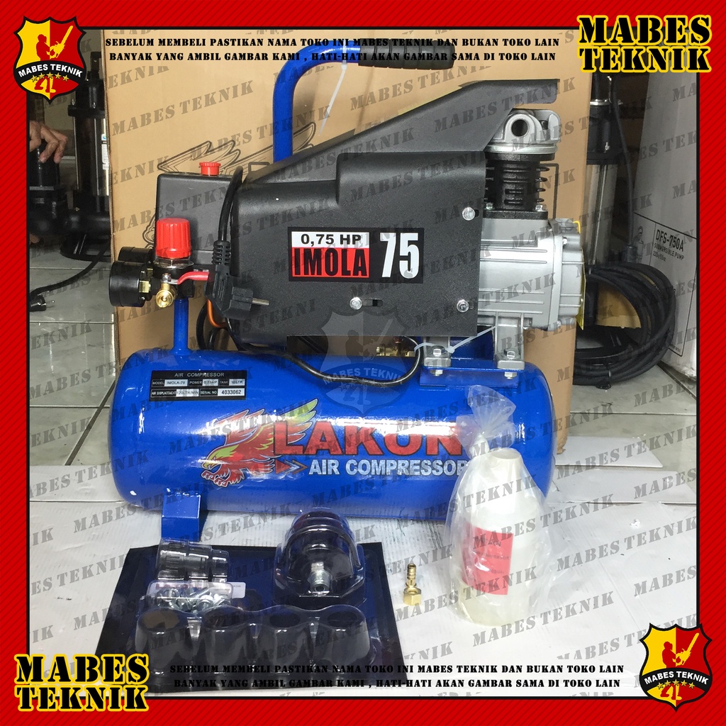 Jual LAKONI IMOLA 75 KOMPRESOR ANGIN LISTRIK 0 75HP 3 4PK TANKI