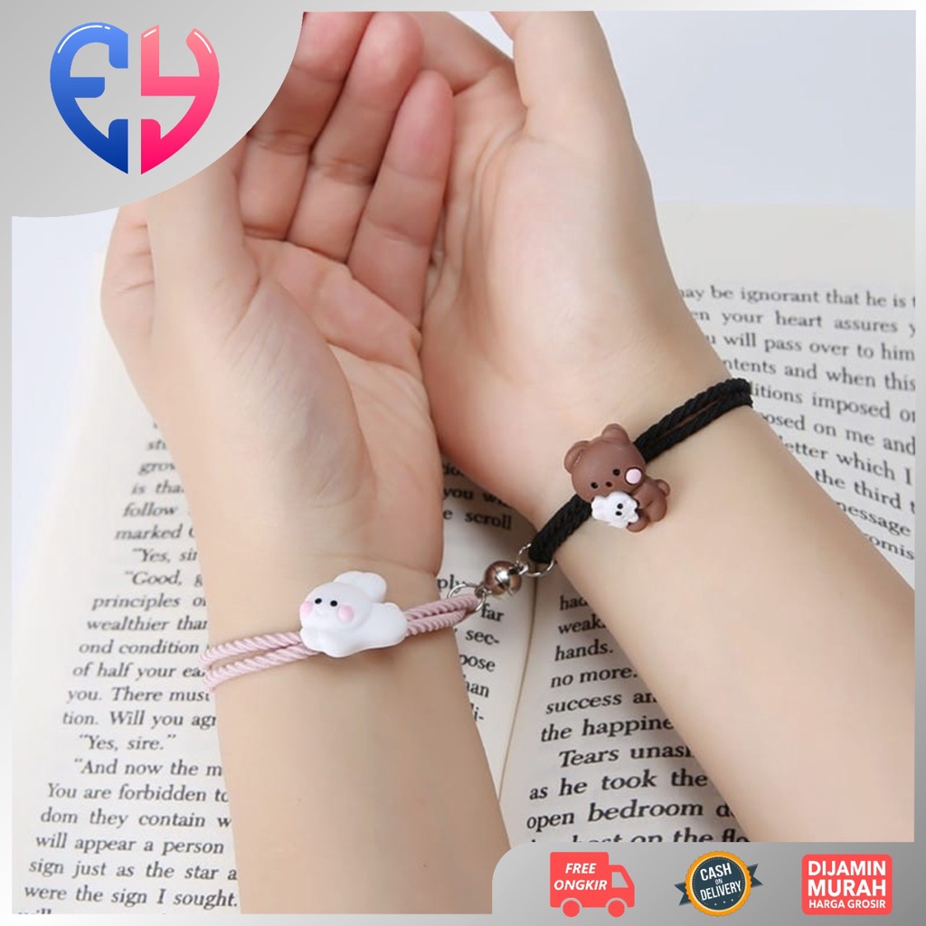 Jual EYSTOR Gelang Couple Magnet Pasangan Karakter Kelinci Untuk