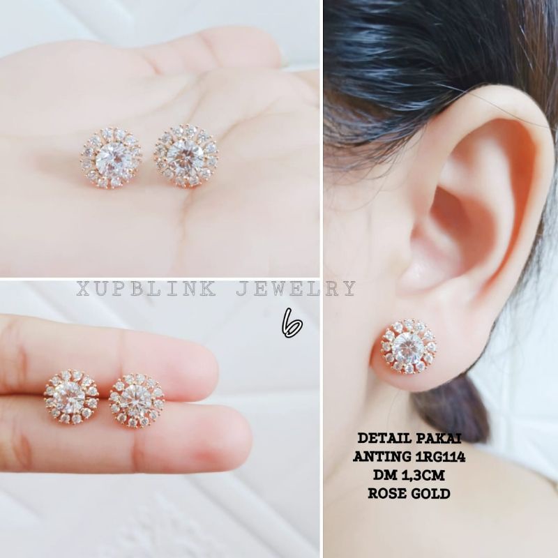 Jual Anting Tusuk Titanium Anti Karat Permata Model Mirip Perhiasan