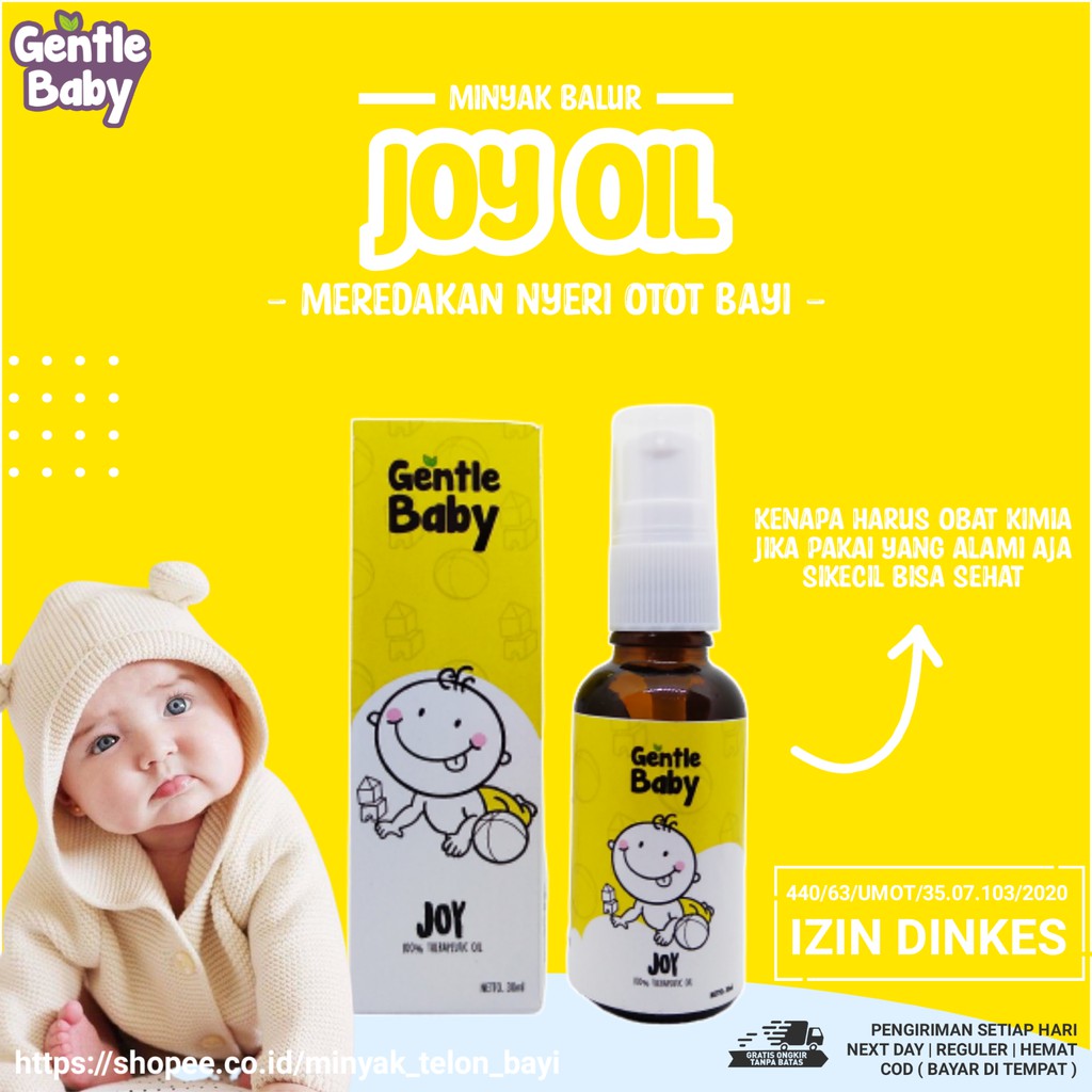 Jual Minyak Telon Essential Oil Aromatherapy Gentle Baby JOY Obat