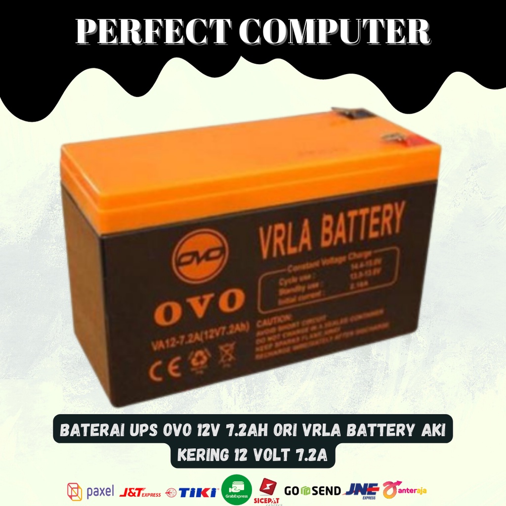 Jual Baterai UPS OVO 12v 7 2ah Ori VRLA Battery Aki Kering 12 Volt 7 2a