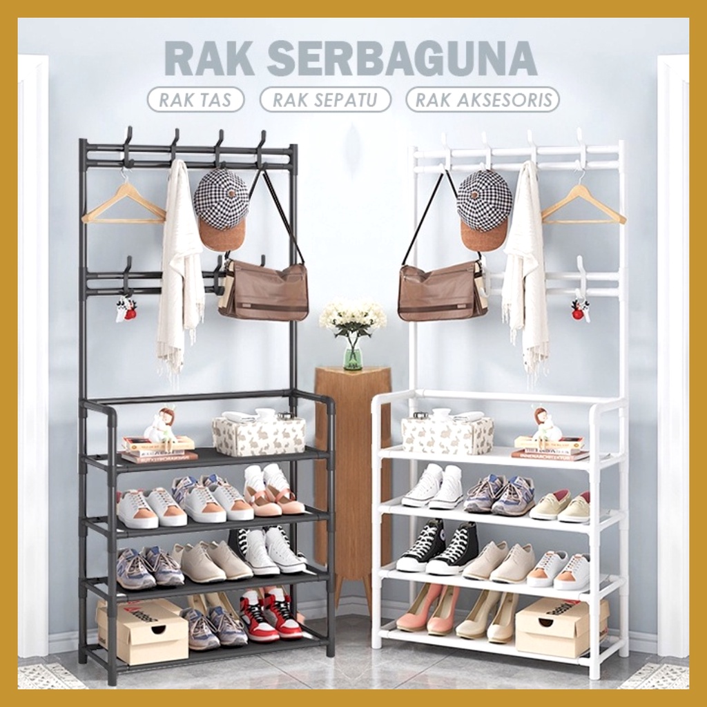 Jual COD Rak Gantungan Baju Stand Hanger Rak Sepatu Tempat Penyimpanan