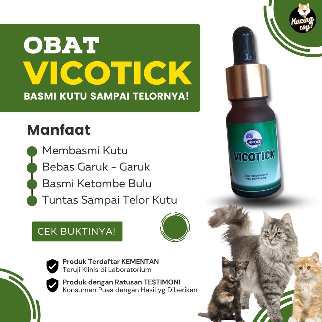 Jual VICOTICK Obat Anti Kutu Kucing Ampuh Membasmi Kutu Sampai Telor