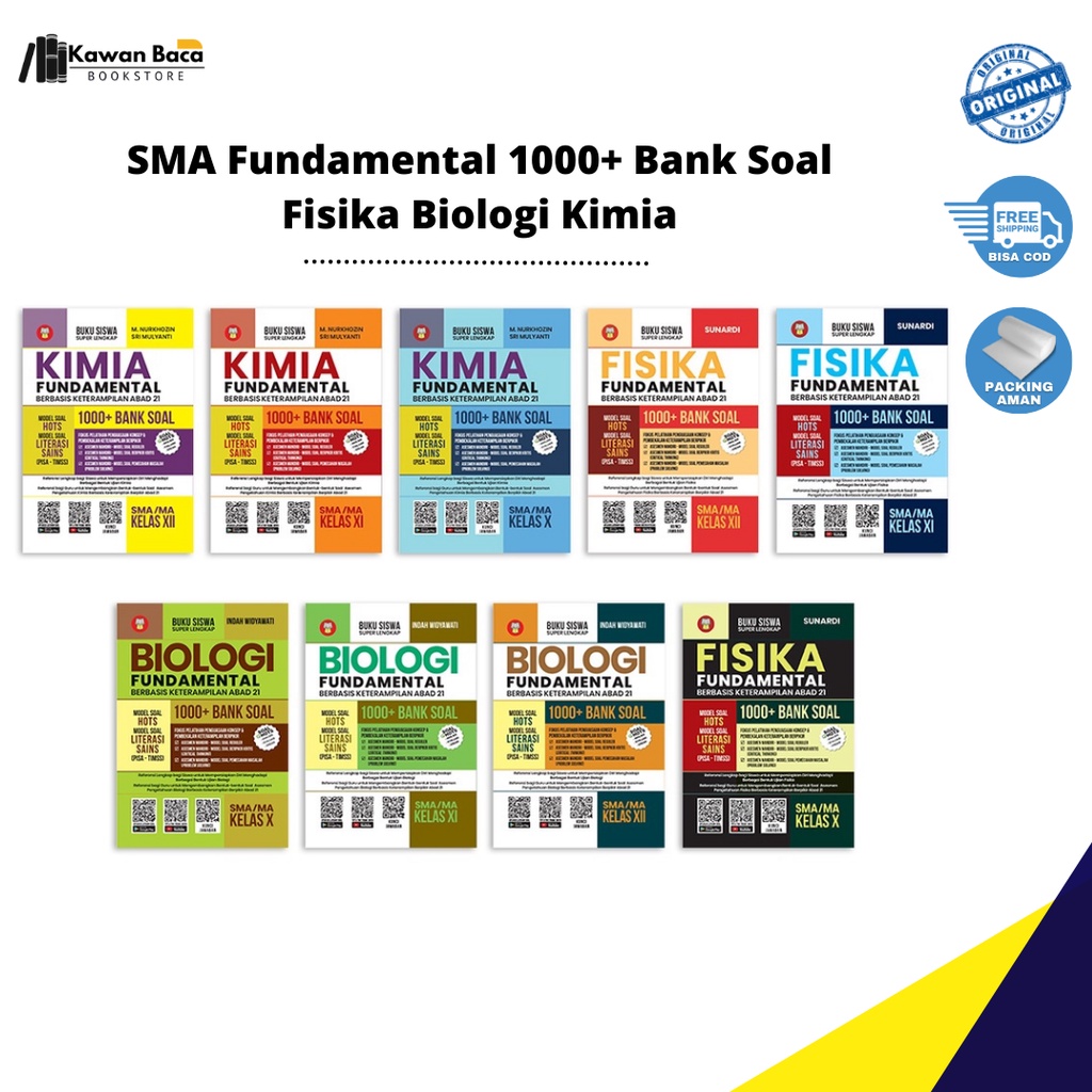 Jual Buku Siswa Sma Fundamental Bank Soal Biologi Fisika Kimia