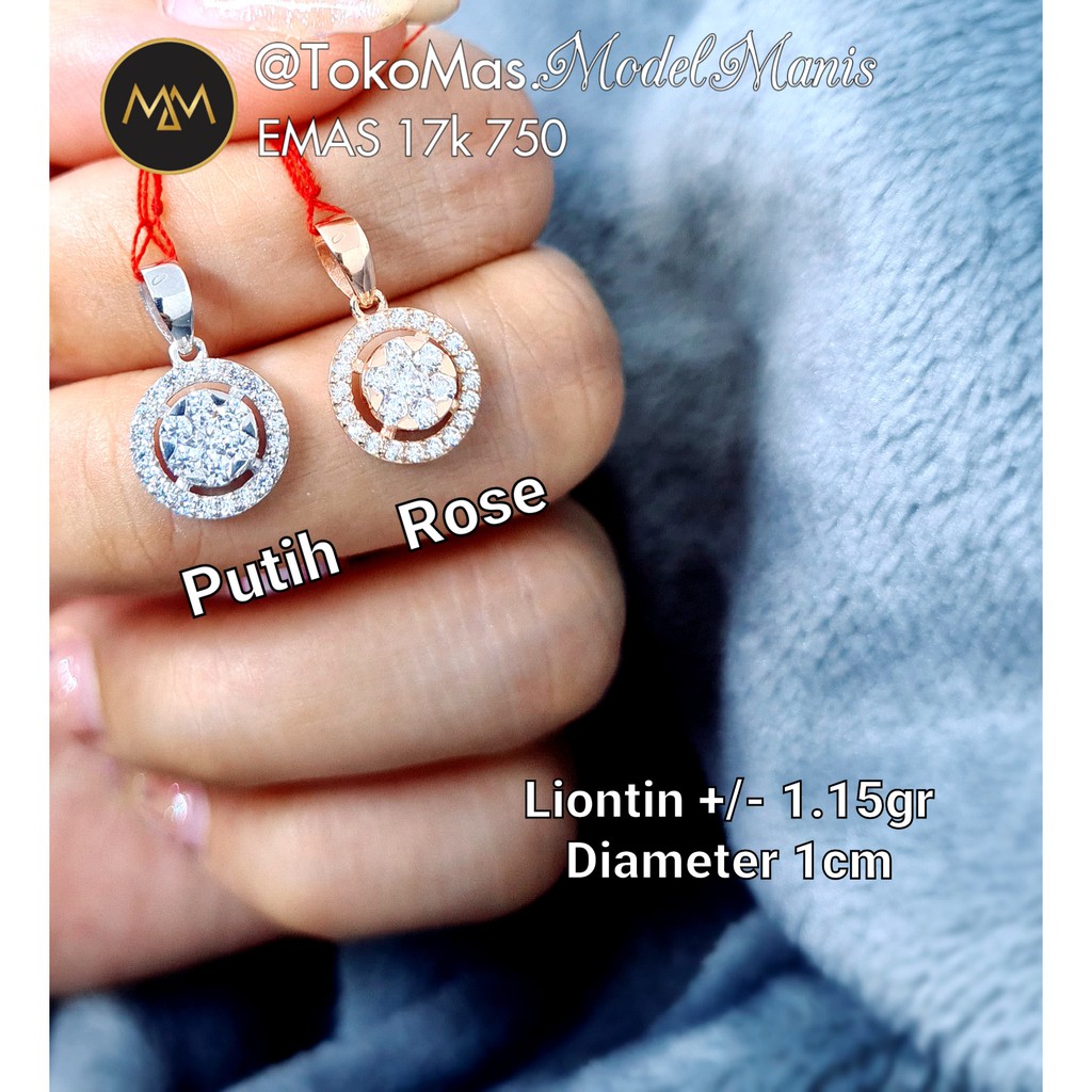 Jual Liontin Bulat Diamond Looks Emas Putih Dan Rosegold Kadar K