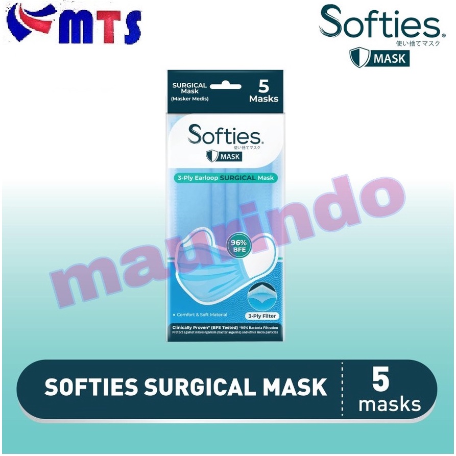 Jual COD MASKER SOFTIES DAILY MASK SOFTIES SURGICAL BEDAH 3 PLY