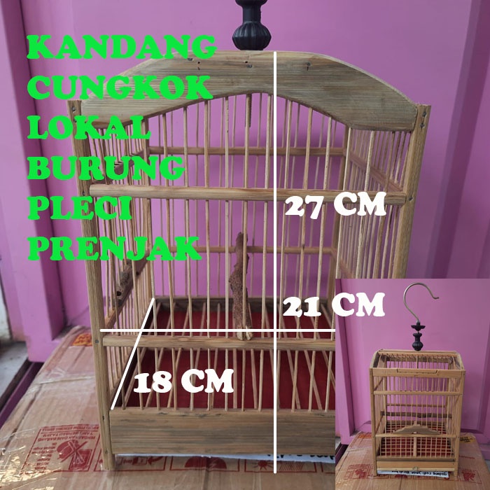 Jual Sangkar Cungkok Bambu Kotak Lengkung Untuk Kandang Burung Kecil