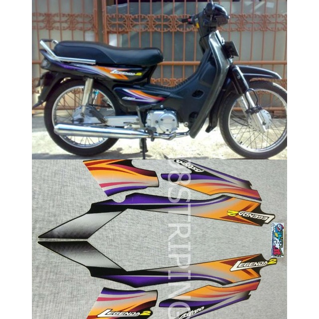 Jual Stiker Striping Lis Standar Ori Honda Astrea Legenda Ungu Silver