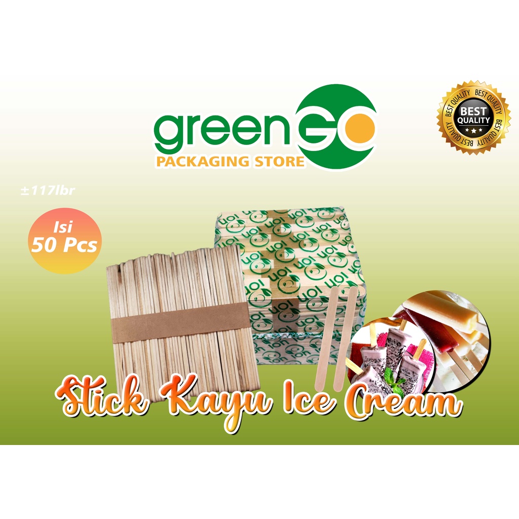 Jual STICK KAYU ES KRIM ICE CREAM 11CM ISI 50PCS POLOS Shopee Indonesia