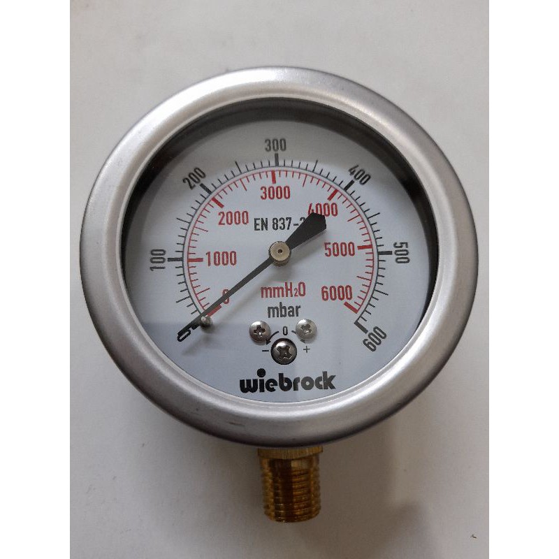 Jual Pressure Gauge Wiebrock 2 5 Inchi 600 Mbar 6000 Mmh20 Shopee